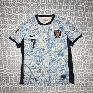 Nike Kids Light Blue and Black Soccer Jersey